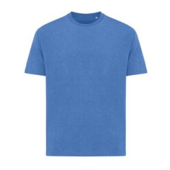 Koszulka z bawełny z recyklingu Iqoniq Teide z nadrukiem Twojego logo, materiał: bawełna, kolor: heather blue