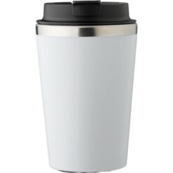 Kubek podróżny 350 ml z nadrukiem Twojego logo, materiał: pp, eva, stal nierdzewna, silikon, stal, kolor: biały
