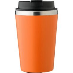 Kubek podróżny 350 ml z nadrukiem Twojego logo, materiał: pp, eva, stal nierdzewna, silikon, stal, kolor: pomarańczowy