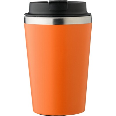 Kubek podróżny 350 ml z nadrukiem Twojego logo, materiał: pp, eva, stal nierdzewna, silikon, stal, kolor: pomarańczowy Kubek podróżny 350 ml z nadrukiem Twojego logo, materiał: pp, eva, stal nierdzewna, silikon, stal, kolor: pomarańczowy