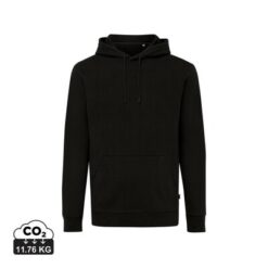 Bluza z kapturem z bawełny z recyklingu Iqoniq Jasper z nadrukiem Twojego logo, materiał: bawełna, kolor: czarny