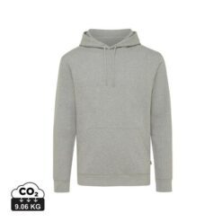 Bluza z kapturem z niebarwionej bawełny z recyklingu Iqoniq Torres z nadrukiem Twojego logo, materiał: bawełna, kolor: szary