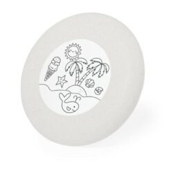 Frisbee do kolorowania, kredki z nadrukiem Twojego logo, materiał: plastik, słoma pszeniczna, kolor: neutralny