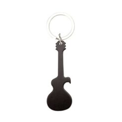 Brelok do kluczy, otwieracz do butelek „gitara elektryczna” | Meles z nadrukiem Twojego logo, materiał: aluminium, kolor: czarny Brelok do kluczy, otwieracz do butelek „gitara elektryczna” | Meles z nadrukiem Twojego logo, materiał: aluminium, kolor: czarny