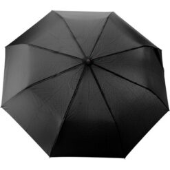 Parasol automatyczny RPET, składany z nadrukiem Twojego logo, materiał: metal, bambus, rpet, pongee, kolor: czarny