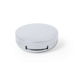 Pomadka ochronna, lusterko kieszonkowe z nadrukiem Twojego logo, materiał: plastik, gpps, kolor: srebrny