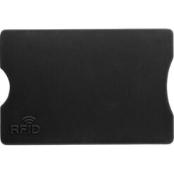 Etui na kartę kredytową, ochrona RFID z nadrukiem Twojego logo, materiał: aluminium, ps, kolor: czarny Etui na kartę kredytową, ochrona RFID z nadrukiem Twojego logo, materiał: aluminium, ps, kolor: czarny