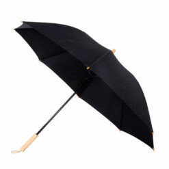 Parasol manualny RPET | Keelan z nadrukiem Twojego logo, materiał: metal, drewno, rpet, pongee, kolor: czarny Parasol manualny RPET | Keelan z nadrukiem Twojego logo, materiał: metal, drewno, rpet, pongee, kolor: czarny
