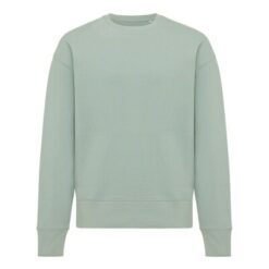 Luźna bluza z bawełny z recyklingu Iqoniq Kruger z nadrukiem Twojego logo, materiał: bawełna, kolor: zielony Luźna bluza z bawełny z recyklingu Iqoniq Kruger z nadrukiem Twojego logo, materiał: bawełna, kolor: zielony