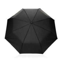 Mały parasol automatyczny 21" Kaycey AWARE™ RPET z nadrukiem Twojego logo, materiał: włókno szklane, rpet, kolor: czarny Mały parasol automatyczny 21" Kaycey AWARE™ RPET z nadrukiem Twojego logo, materiał: włókno szklane, rpet, kolor: czarny