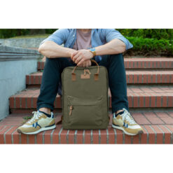 Plecak na laptopa 15,6" RPET B'RIGHT | Finlay z nadrukiem Twojego logo, materiał: poliester, rpet, kolor: zielony Plecak na laptopa 15,6" RPET B'RIGHT | Finlay z nadrukiem Twojego logo, materiał: poliester, rpet, kolor: zielony