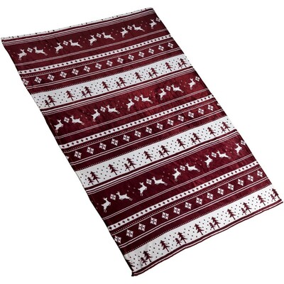 Koc z polaru z nadrukiem Twojego logo, kolor: burgund Koc z polaru z nadrukiem Twojego logo, kolor: burgund