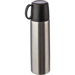 Termos 500 ml z nadrukiem Twojego logo, materiał: pp, stal nierdzewna, silikon, stal, kolor: srebrny Termos 500 ml z nadrukiem Twojego logo, materiał: pp, stal nierdzewna, silikon, stal, kolor: srebrny