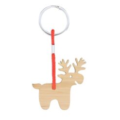 Bambusowy brelok do kluczy, świąteczny motyw z nadrukiem Twojego logo, materiał: bambus, kolor: drewno