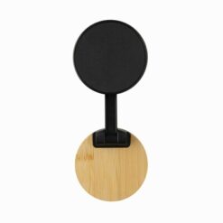 Stojak na telefon Magmount z nadrukiem Twojego logo, materiał: bambus, kolor: czarny