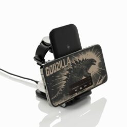 Ładowarka bezprzewodowa 3 w 1, 15W Powerpal z nadrukiem Twojego logo, kolor: czarny