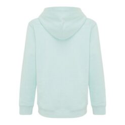 Dziecięca bluza z kapturem i kieszeniami Iqoniq Yengo z bawełny z recyklingu z nadrukiem Twojego logo, materiał: bawełna, kolor: zielony Dziecięca bluza z kapturem i kieszeniami Iqoniq Yengo z bawełny z recyklingu z nadrukiem Twojego logo, materiał: bawełna, kolor: zielony