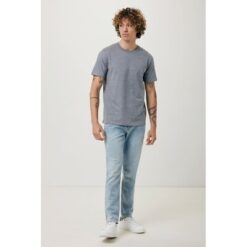 Koszulka z bawełny z recyklingu Iqoniq Brett z nadrukiem Twojego logo, materiał: bawełna, kolor: niebieski