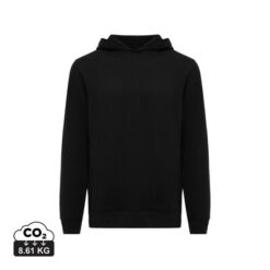 Bluza z kapturem i kieszeniami Iqoniq Yengo z bawełny z recyklingu z nadrukiem Twojego logo, materiał: bawełna, kolor: czarny