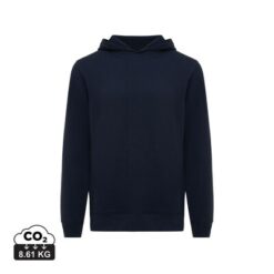 Bluza z kapturem i kieszeniami Iqoniq Yengo z bawełny z recyklingu z nadrukiem Twojego logo, materiał: bawełna, kolor: niebieski