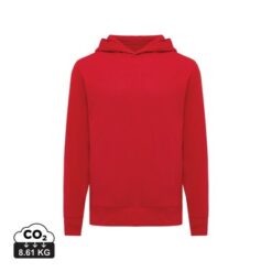 Bluza z kapturem i kieszeniami Iqoniq Yengo z bawełny z recyklingu z nadrukiem Twojego logo, materiał: bawełna, kolor: czerwony