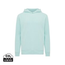 Bluza z kapturem i kieszeniami Iqoniq Yengo z bawełny z recyklingu z nadrukiem Twojego logo, materiał: bawełna, kolor: zielony