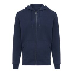Bluza z kapturem z bawełny z recyklingu Iqoniq Abisko z nadrukiem Twojego logo, materiał: bawełna, kolor: navy