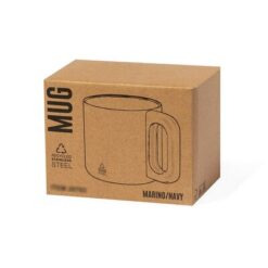 Kubek 400 ml ze stali nierdzewnej z recyklingu z nadrukiem Twojego logo, materiał: drewno, stal nierdzewna, stal, kolor: granatowy Kubek 400 ml ze stali nierdzewnej z recyklingu z nadrukiem Twojego logo, materiał: drewno, stal nierdzewna, stal, kolor: granatowy