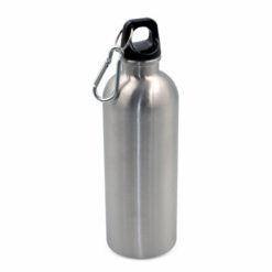 Butelka sportowa 500 ml z karabińczykiem | Brenda z nadrukiem Twojego logo, materiał: plastik, stal nierdzewna, stal, kolor: srebrny Butelka sportowa 500 ml z karabińczykiem | Brenda z nadrukiem Twojego logo, materiał: plastik, stal nierdzewna, stal, kolor: srebrny