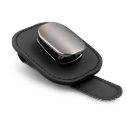 Klips na okulary Exclusive Collection | Nalo z nadrukiem Twojego logo, materiał: metal, pu, kolor: czarny