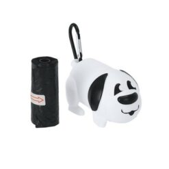 Zasobnik z woreczkami na psie odchody z nadrukiem Twojego logo, materiał: pp, kolor: biały