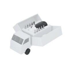 Zestaw narzędzi "ciężarówka" 15 el. z nadrukiem Twojego logo, materiał: plastik, kolor: biały Zestaw narzędzi "ciężarówka" 15 el. z nadrukiem Twojego logo, materiał: plastik, kolor: biały