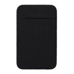 Etui na kartę kredytową i dokumenty do telefonu z nadrukiem Twojego logo, materiał: spandex, kolor: czarny Etui na kartę kredytową i dokumenty do telefonu z nadrukiem Twojego logo, materiał: spandex, kolor: czarny