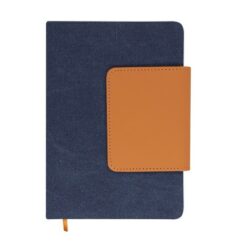 Notatnik ok. A5 z nadrukiem Twojego logo, materiał: pu, płótno, kolor: granatowy Notatnik ok. A5 z nadrukiem Twojego logo, materiał: pu, płótno, kolor: granatowy