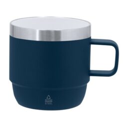 Kubek 180 ml z nadrukiem Twojego logo, materiał: stal nierdzewna, stal, ceramika, kolor: granatowy