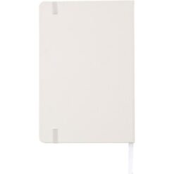 Notatnik A5 z nadrukiem Twojego logo, materiał: guma, karton, pu, papier, poliester, kolor: biały Notatnik A5 z nadrukiem Twojego logo, materiał: guma, karton, pu, papier, poliester, kolor: biały