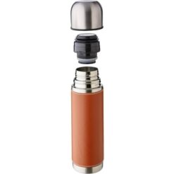 Termos 500 ml z nadrukiem Twojego logo, materiał: pu, stal nierdzewna, stal, kolor: brązowy Termos 500 ml z nadrukiem Twojego logo, materiał: pu, stal nierdzewna, stal, kolor: brązowy