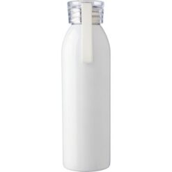 Butelka sportowa 650 ml z nadrukiem Twojego logo, materiał: plastik, stal nierdzewna, silikon, stal, kolor: biały Butelka sportowa 650 ml z nadrukiem Twojego logo, materiał: plastik, stal nierdzewna, silikon, stal, kolor: biały