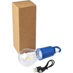 Wisząca lampka "żarówka", karabińczyk z nadrukiem Twojego logo, materiał: plastik, kolor: granatowy Wisząca lampka "żarówka", karabińczyk z nadrukiem Twojego logo, materiał: plastik, kolor: granatowy