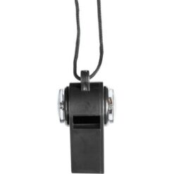 Gwizdek z kompasem i termometrem z nadrukiem Twojego logo, materiał: pp, kolor: czarny