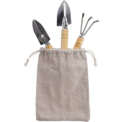 Zestaw narzędzi ogrodowych z nadrukiem Twojego logo, materiał: drewno, stal nierdzewna, stal, kolor: jasnobrązowy Zestaw narzędzi ogrodowych z nadrukiem Twojego logo, materiał: drewno, stal nierdzewna, stal, kolor: jasnobrązowy