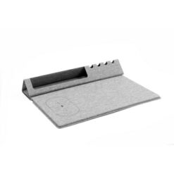 Ładowarka bezprzewodowa BrandCharger Evopad Charge z nadrukiem Twojego logo, materiał: karton, poliester, rpet, kolor: szary Ładowarka bezprzewodowa BrandCharger Evopad Charge z nadrukiem Twojego logo, materiał: karton, poliester, rpet, kolor: szary