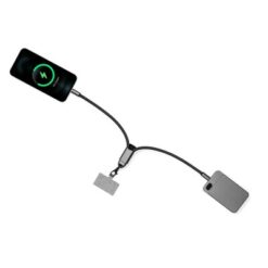 Kabel do ładowania i synchronizacji BrandCharger Lany Wristband Charge z nadrukiem Twojego logo, materiał: plastik, nylon, rpet, kolor: grafitowy Kabel do ładowania i synchronizacji BrandCharger Lany Wristband Charge z nadrukiem Twojego logo, materiał: plastik, nylon, rpet, kolor: grafitowy