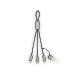 Kabel do ładowania i synchronizacji BrandCharger Trident 2 z nadrukiem Twojego logo, materiał: plastik, nylon, rpet, kolor: grafitowy Kabel do ładowania i synchronizacji BrandCharger Trident 2 z nadrukiem Twojego logo, materiał: plastik, nylon, rpet, kolor: grafitowy
