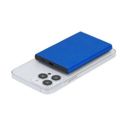 Magnetyczny bezprzewodowy power bank 5000 mAh z aluminium z recyklingu, ładowarka bezprzewodowa 15W z nadrukiem Twojego logo, materiał: aluminium, kolor: niebieski Magnetyczny bezprzewodowy power bank 5000 mAh z aluminium z recyklingu, ładowarka bezprzewodowa 15W z nadrukiem Twojego logo, materiał: aluminium, kolor: niebieski