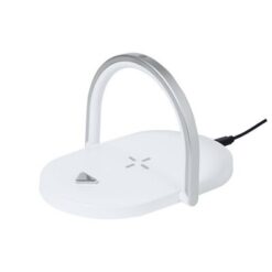 Lampka na biurko, ładowarka bezprzewodowa 15W z nadrukiem Twojego logo, materiał: plastik, kolor: biały Lampka na biurko, ładowarka bezprzewodowa 15W z nadrukiem Twojego logo, materiał: plastik, kolor: biały