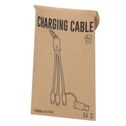 Kabel do ładowania z aluminium z recyklingu z nadrukiem Twojego logo, materiał: aluminium, kolor: niebieski Kabel do ładowania z aluminium z recyklingu z nadrukiem Twojego logo, materiał: aluminium, kolor: niebieski