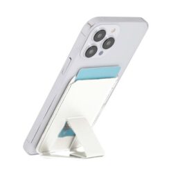 Wielofunkcyjny uchwyt do telefonu, stojak na telefon z nadrukiem Twojego logo, materiał: pu, kolor: biały