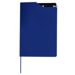 Notatnik ok. A5 z długopisem z nadrukiem Twojego logo, materiał: poliester, kolor: granatowy