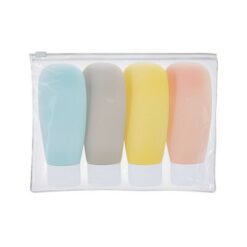 Zestaw podróżny, kosmetyczka, 4 pojemniki z nadrukiem Twojego logo, materiał: pp, pvc, kolor: neutralny